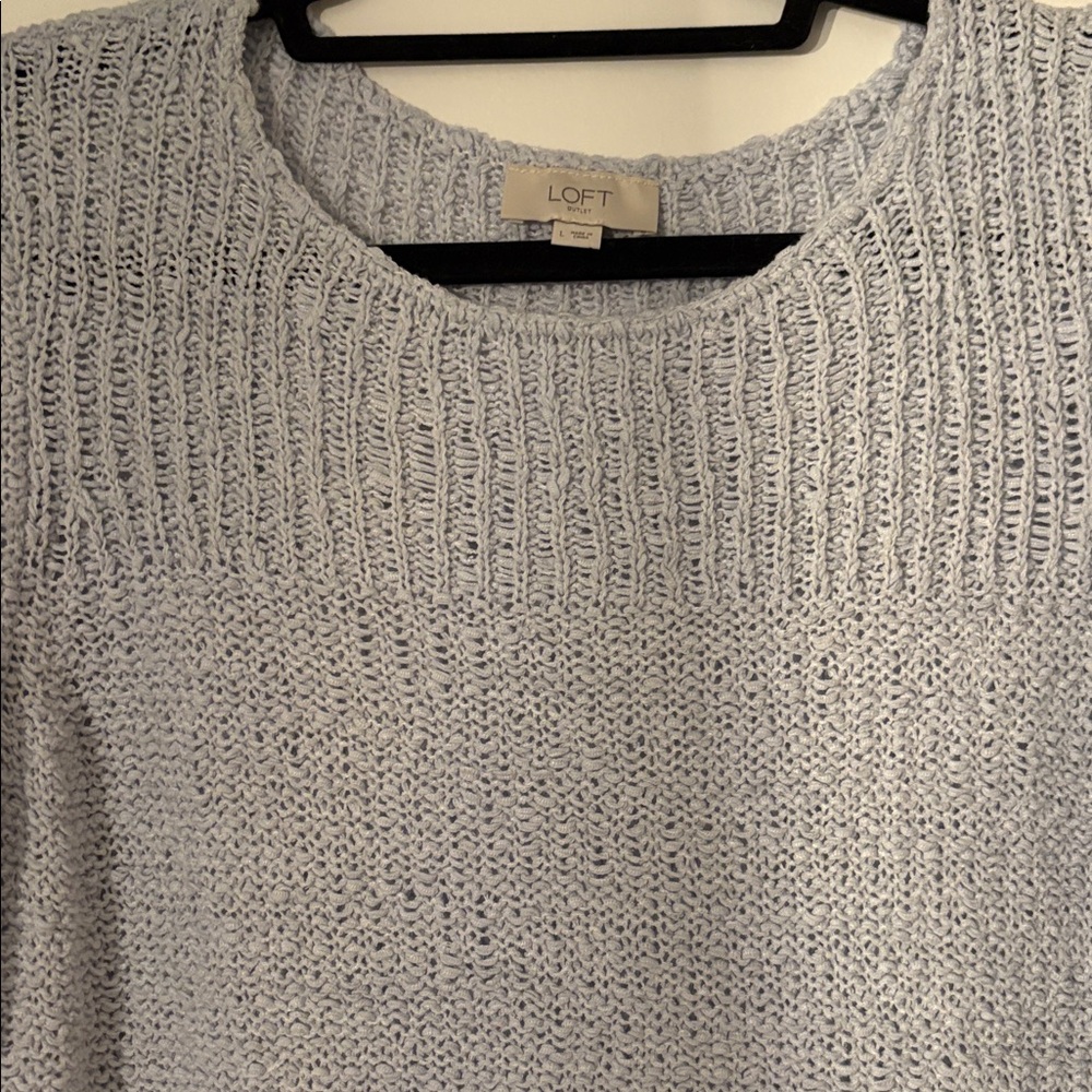 LOFT Soft Blue Crew Neck Sweater